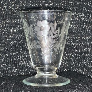 Vintage Elegant Floral Etched Glass